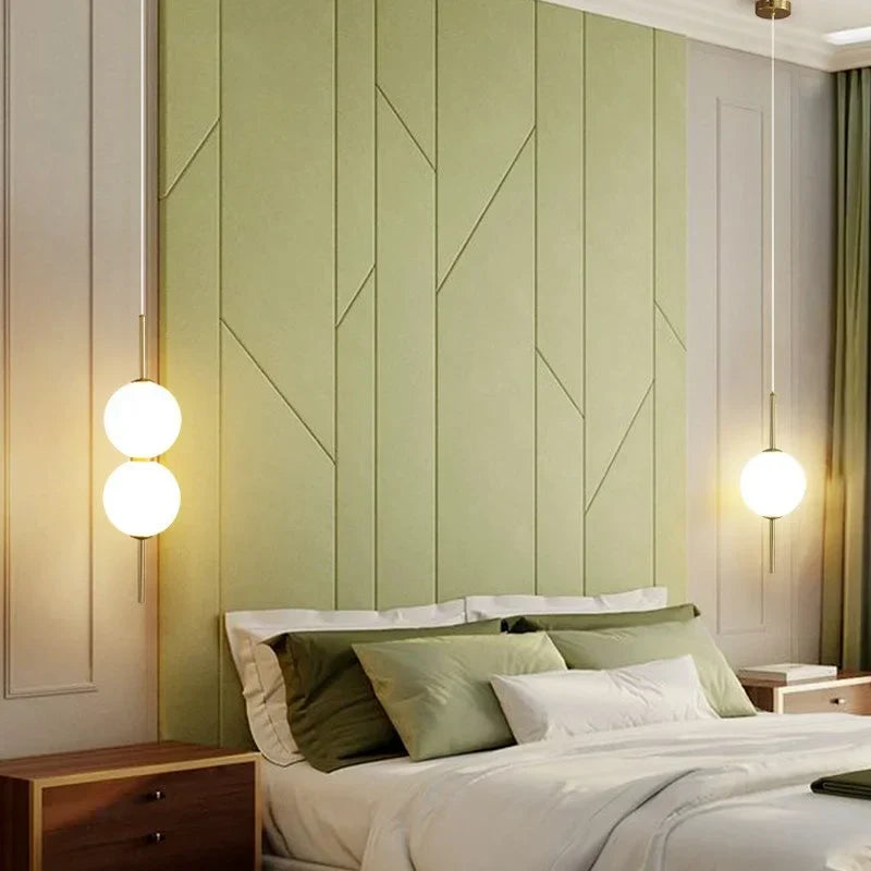 Glass Ball LED Pendant Lamps - Warm Milky White Hanging Lights