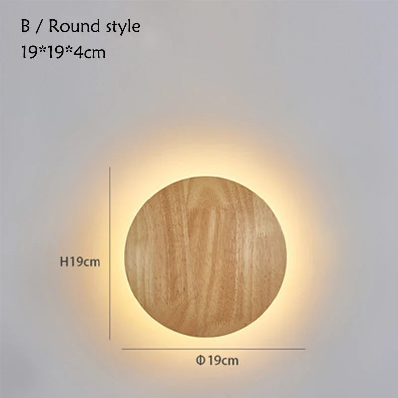 LED Wooden Wall Lamp: Modern Nordic Style Bedroom Wall Light, AC110-240V