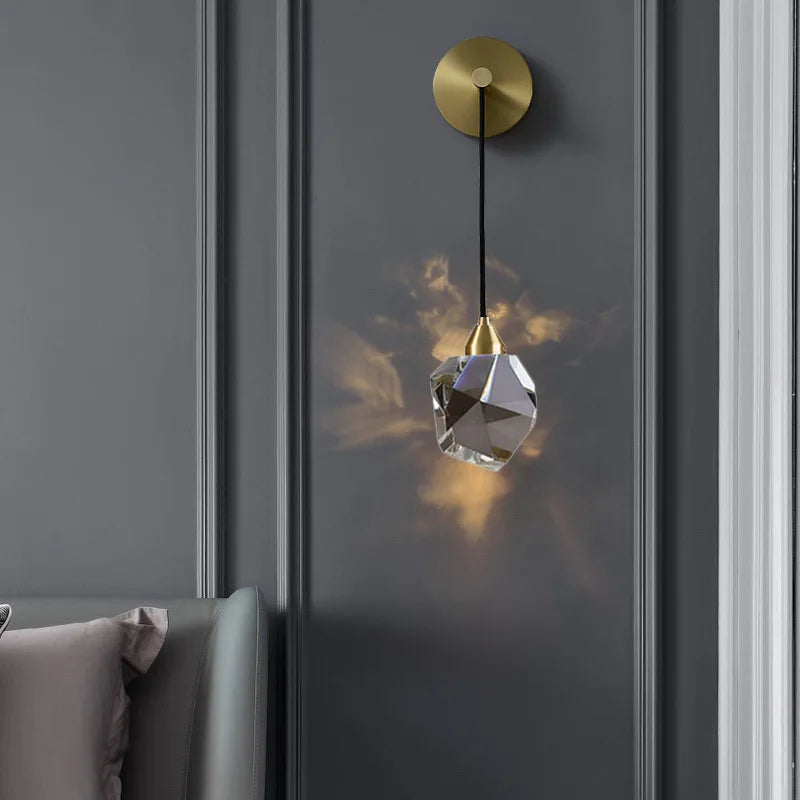 Crystal Golden Wall Sconce for Modern Indoor Lighting Decor