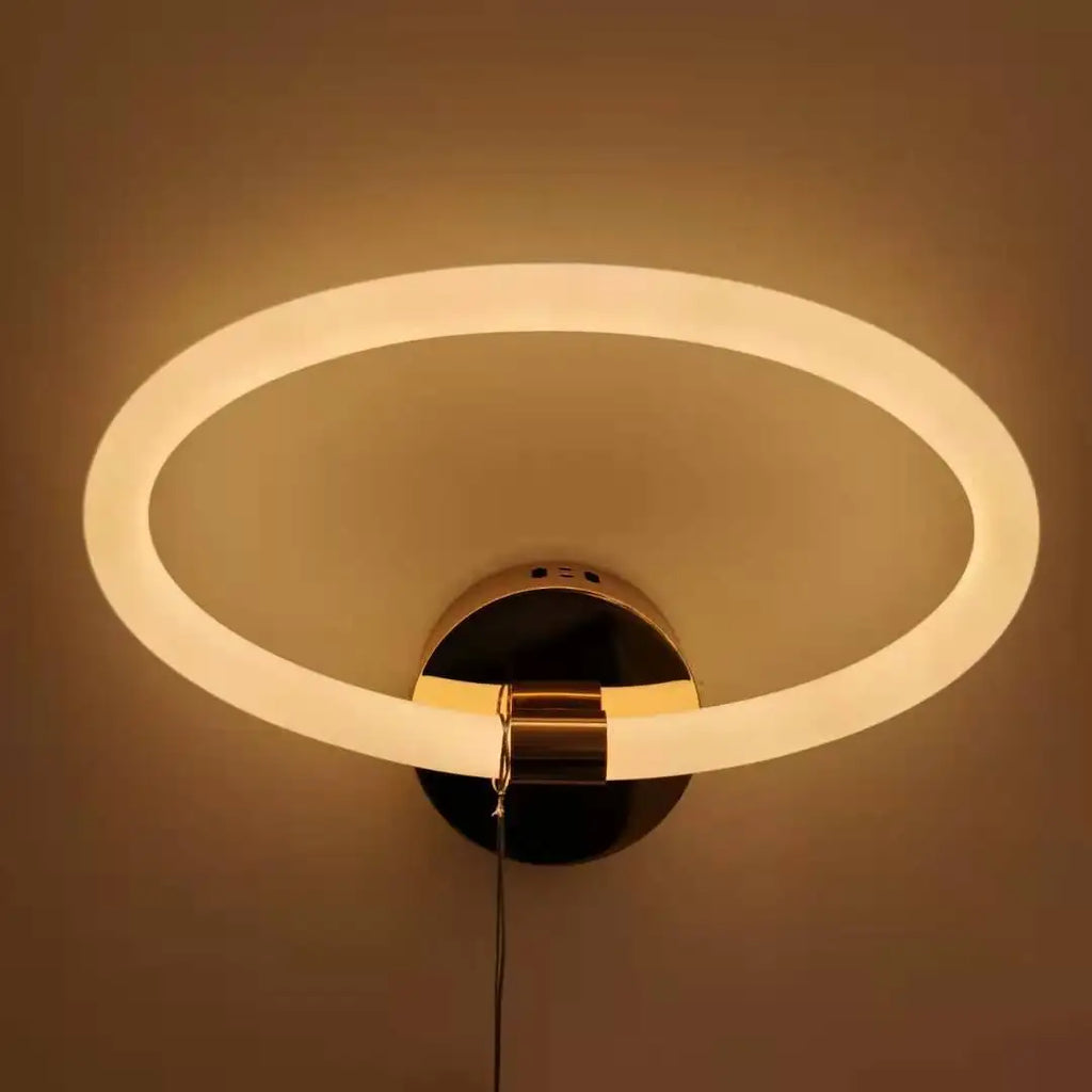Acrylic Ring LED Wall Lamp for Modern Indoor Decor, Living Room Bedroom Lighting