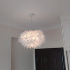 Modern LED Feather Pendant Lights for Bedroom Decor and Restaurant Hanging Lamps.