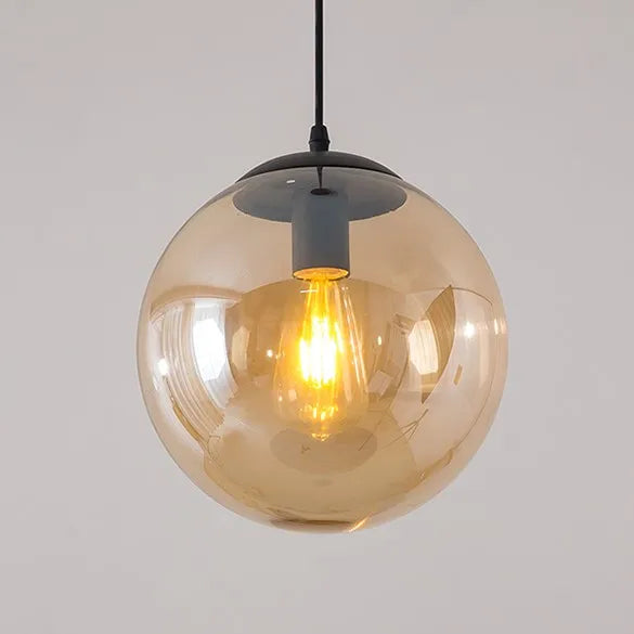 Retro Loft Glass Ball Pendant Light Industrial Style Kitchen Bedroom Home Decor