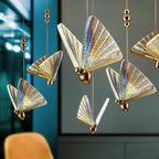 LED Butterfly Pendant Light for Living Room Chandelier - Colorful Acrylic Insect Fixture