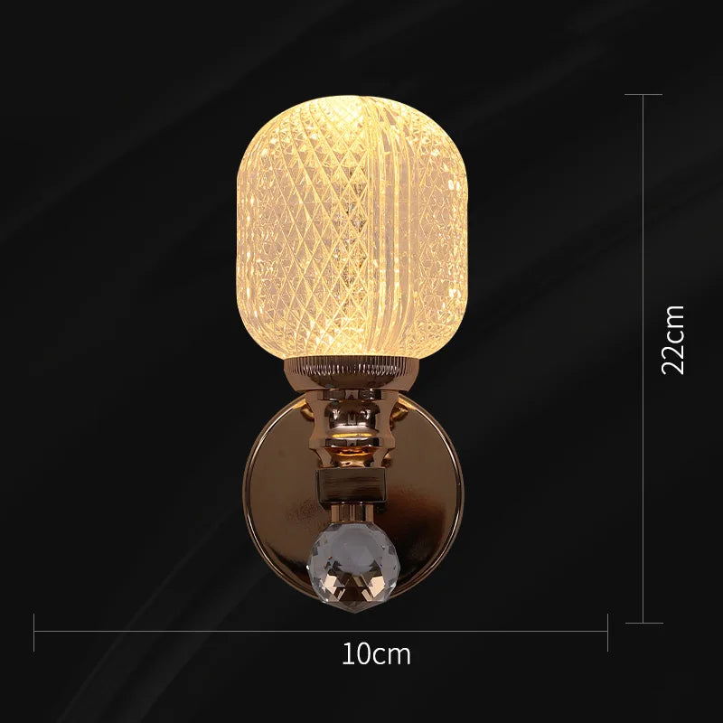 Modern Gold LED Wall Lamp for Living Room Bedroom, Minimalist Luxury Design
