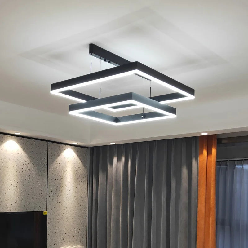 Modern LED Chandelier for Living Room by - Stylish Hanging Light Fixture for Dining and Bedroom