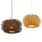 Rattan Wicker Bird Nest Chandelier - Modern Handmade Suspension Lighting