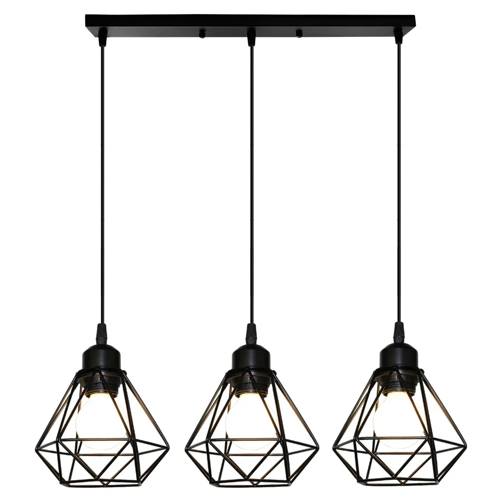 Cage Pendant Light: Modern Nordic Vintage Retro Loft Industrial Metal Hanging Fixture
