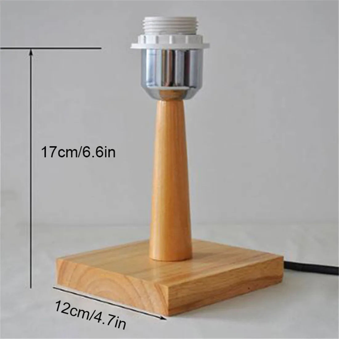 Square Wooden Lamp Base Holder with On/Off Switch for DIY Industrial Table Lamp Decor