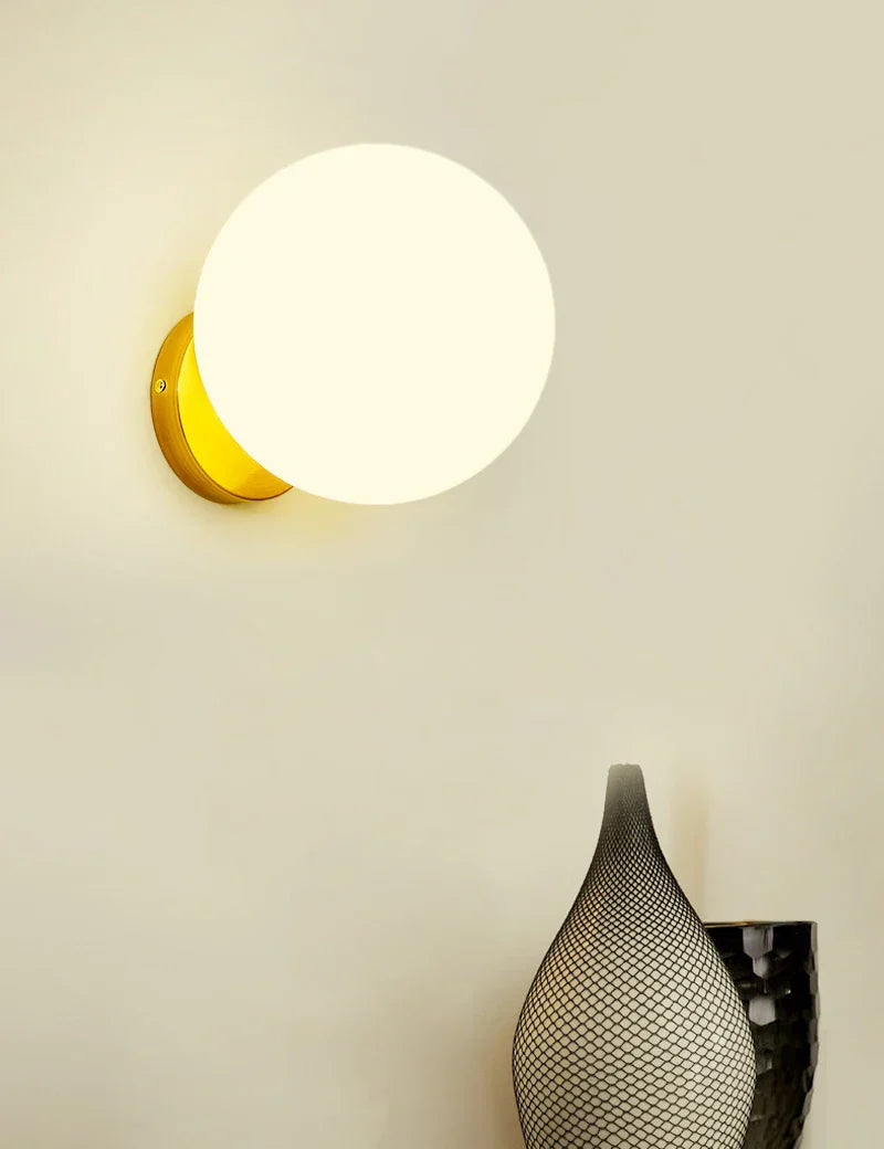 Glass Ball Wall Lamp: Modern Minimalist Nordic Style, Luxury Bedroom Lighting