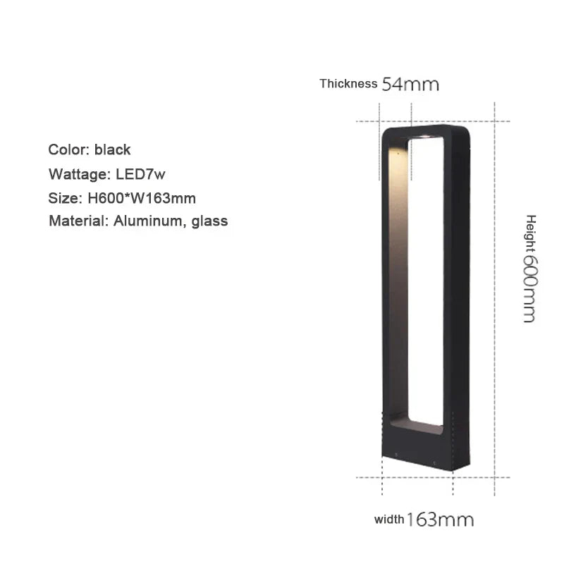 7W LED Aluminum Garden Bollard Light for Outdoor Landscape Courtyards