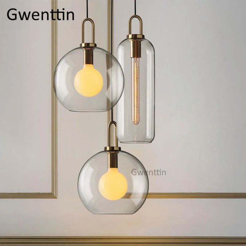 Luxe Glass Ball Pendant Lights: LED Nordic Hanging Lamp for Home Art Decor