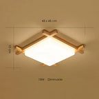 Wood Lampshades Flush Mount Ceiling Light for Living Room Bedroom