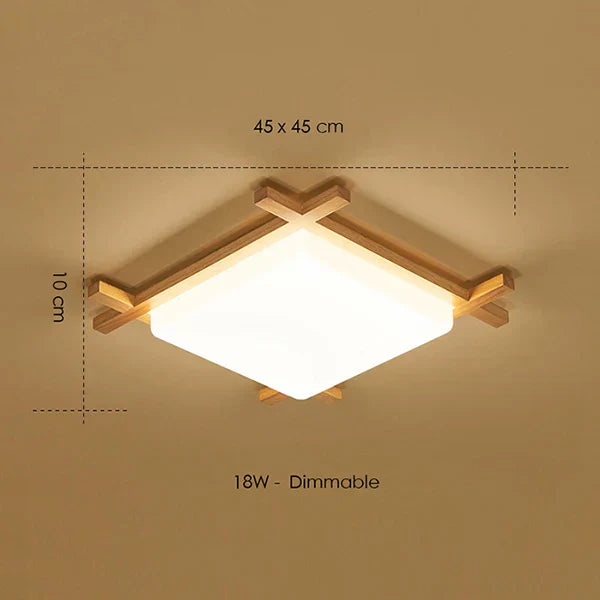 Wood Lampshades Flush Mount Ceiling Light for Living Room Bedroom