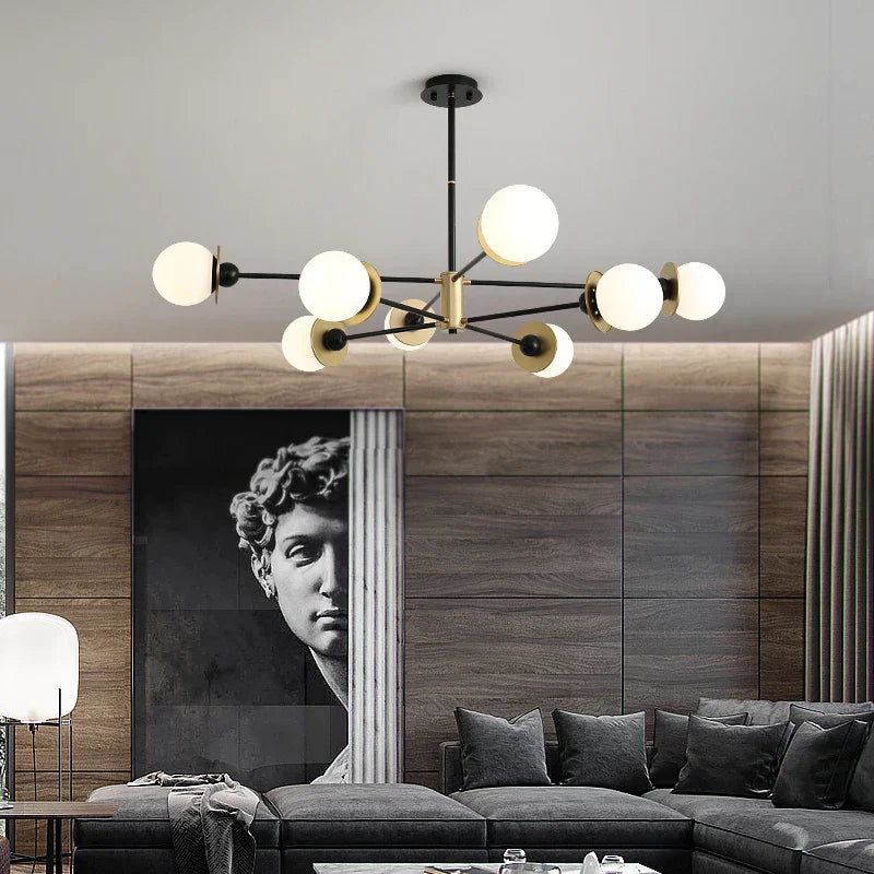 Modern Glass Ball LED Chandelier for Living Room, Dining Room, Study & Ceiling Lighting