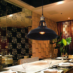 Retro Iron Pendant Light: Vintage Industrial Hanging Lamp for Home Decor