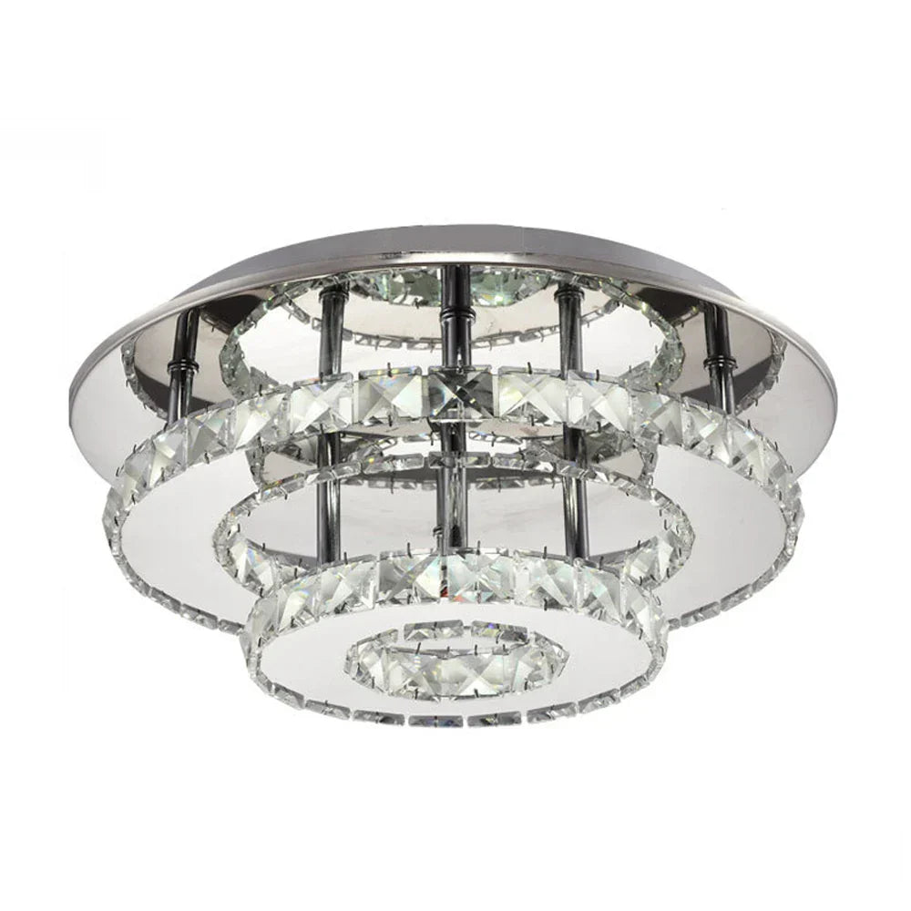 Stainless Steel LED Crystal Chandeliers: Elegant Lighting Fixture for Home Decor