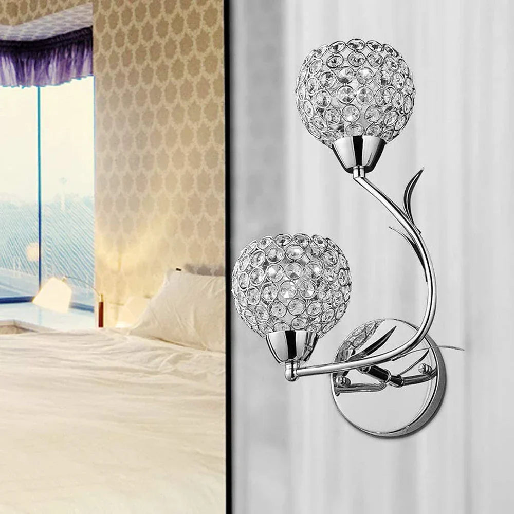 Crystal Wall Sconce: Modern Bedside Wall Lamp for Home Decor
