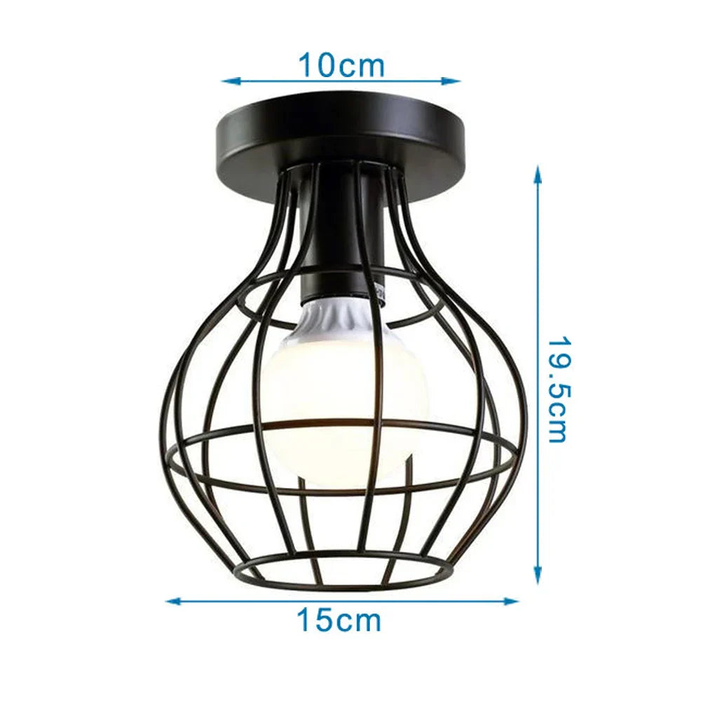 Wrought Cage LED Ceiling Lamp for Modern Chandelier Hallway Balcony Lighting