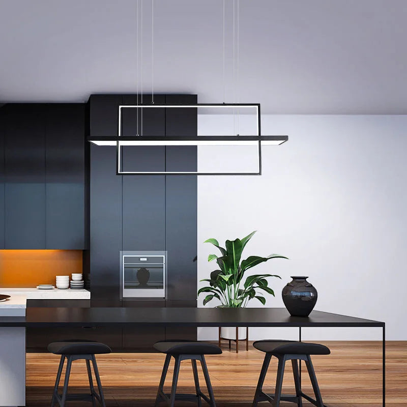 Geometric Aluminum Pendant Light for Living Bedroom Restaurant Kitchen - Modern Art Luminaire