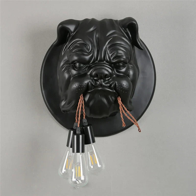 Bulldog Resin Wall Lamp for Living Room and Corridor Decor
