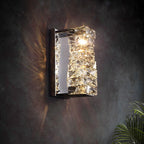 Gold Chrome Crystal Wall Sconce LED Lamp for Living Room Bedroom TV Background Lighting
