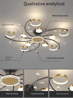 LED Chandelier: Modern Whole House Indoor Lighting for Bedroom, Living Hall, and Dining Room