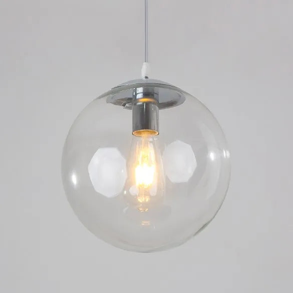 Retro Loft Glass Ball Pendant Light Industrial Style Kitchen Bedroom Home Decor