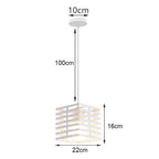 White Cage Industrial Pendant Light Fixture - Modern Loft Hanging Lamp