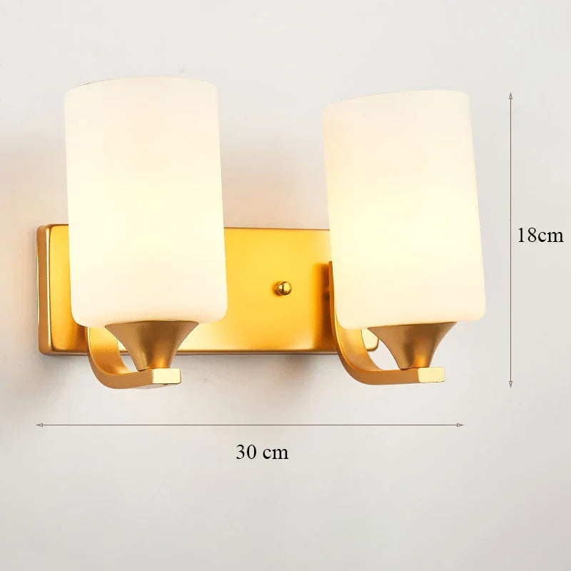 Glass Shade Gold Wall Lamp for Bedroom Loft Design, Up Down Iron LED Wall Lights
