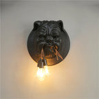 Bulldog Resin Wall Lamp for Living Room and Corridor Decor