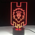 WoW Alliance Tribal Signs 3D LED Night Light Kids Table Lamp Gift