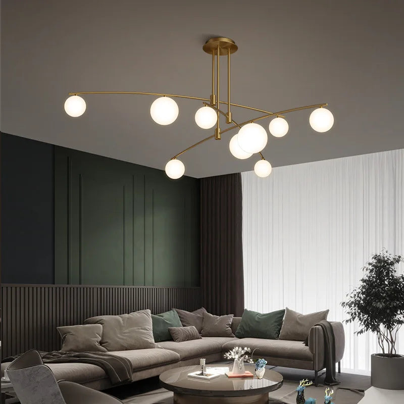 Nordic Bean Chandelier: Modern, Simple, Creative Lighting for Living Room, Dining Room, Bedroom