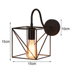 Black Cage Guard Wall Sconce LED Lamp Indoor Retro Lighting Fixture