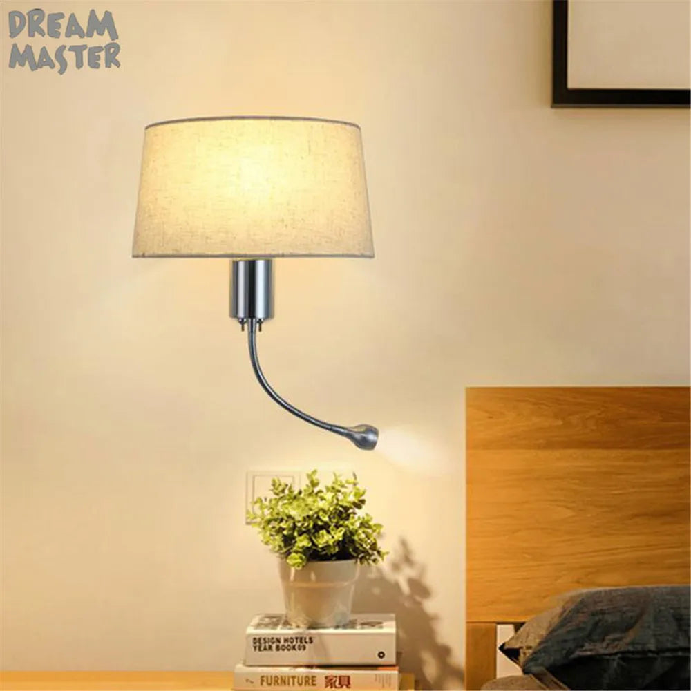 LED Industrial Gooseneck Wall Sconce for Bedroom Reading and Hotel