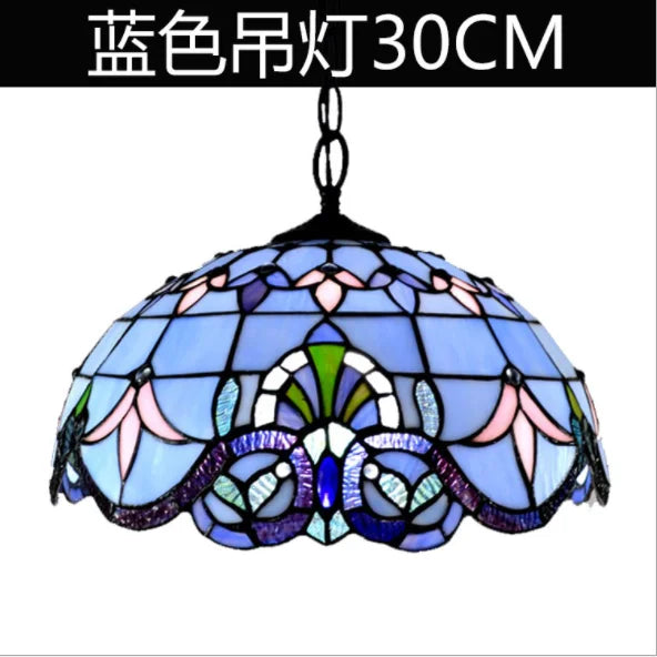 Nordic Tiffany Peacock Chandelier Glass Lamp for Home Decor