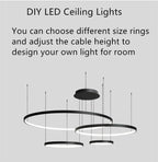 LED Ring Chandelier Ceiling Pendant Modern Round Circle Lamps