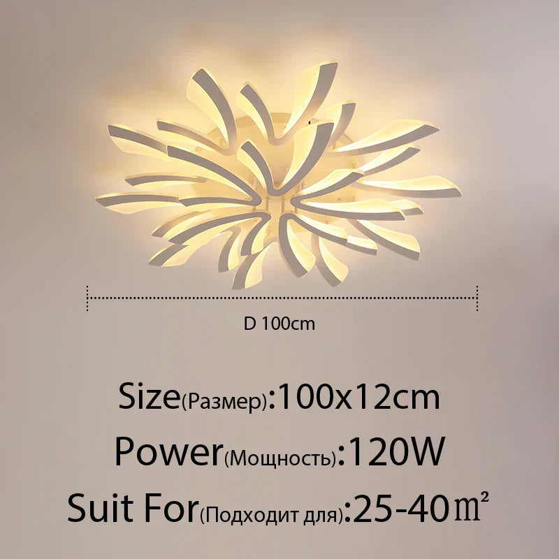 Modern LED Ceiling Chandelier for Home Living Room Bedroom Dining, Remote Control Lighting Fixtures