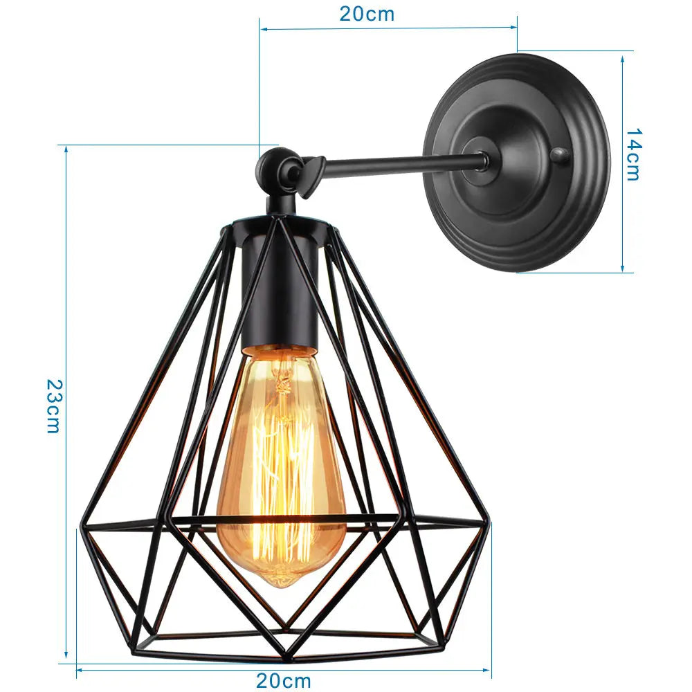 Industrial Loft LED Cage Wall Light Sconce - Modern Home Lighting Fixture