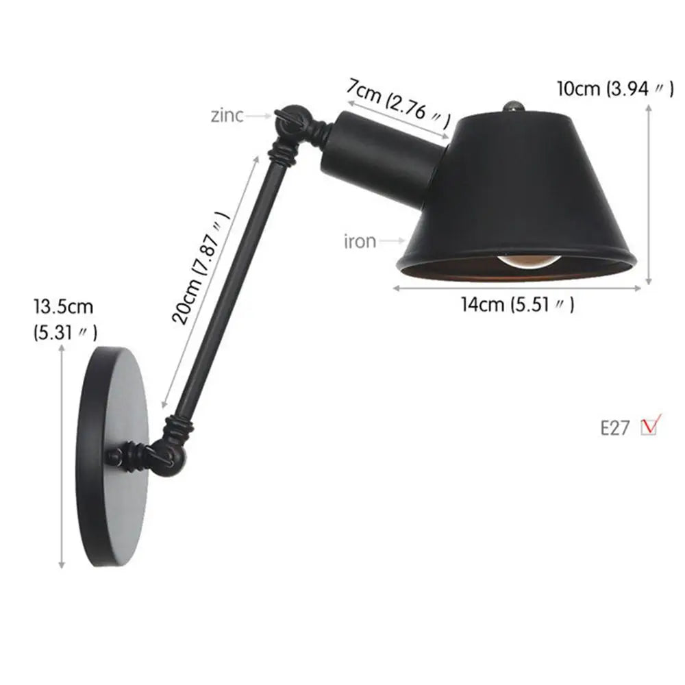 Rustic Warehouse Wire Wall Sconce Lamp: Industrial Retro Vintage Luminaire