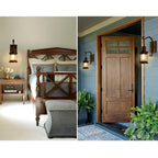 Industrial Vintage Wall Light: Retro Metal Indoor Fixture with Glass Shade Cover