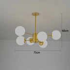 Black/Gold Glass Pendant Light for Living Room Bedroom Restaurant