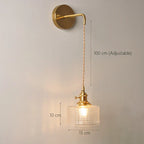 Glass Wall Sconce Lamp for Bedroom, Modern Led Bedside Light E27 Fixtures