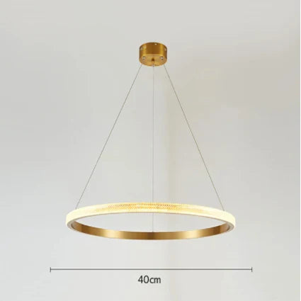 Gold Circle Chandelier Creative LED Lighting Modern Indoor Fixtures
