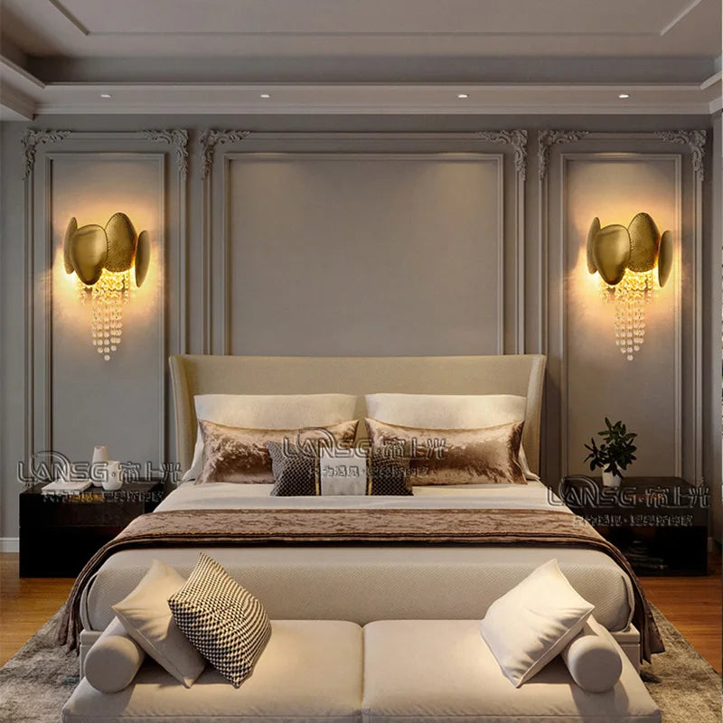 Crystal Wall Lamp: Modern Luxury LED Lighting for Living Room, Bedroom, and Staircase