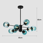 Black/Gold Glass Pendant Light for Living Room Bedroom Restaurant