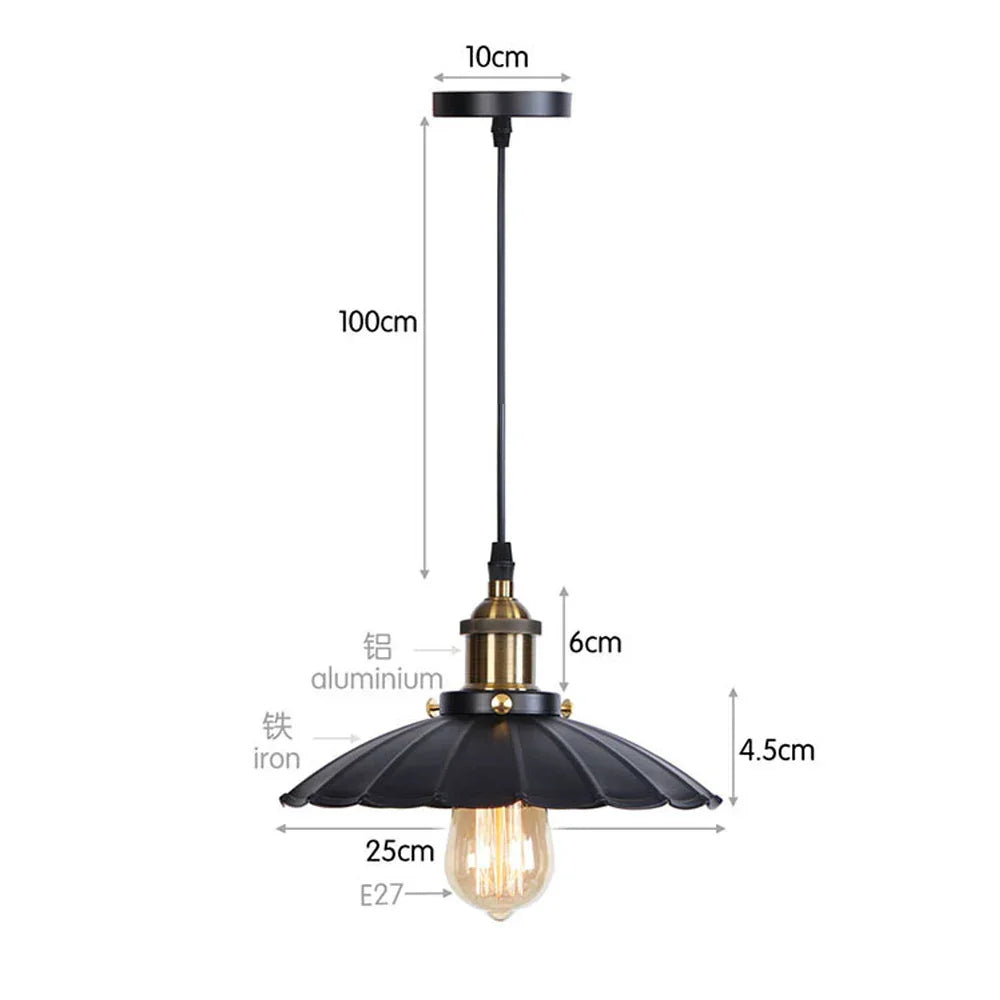 Vintage Loft Pendant Light Nordic Retro Industrial Hanging Lamp for Home Kitchen Decor