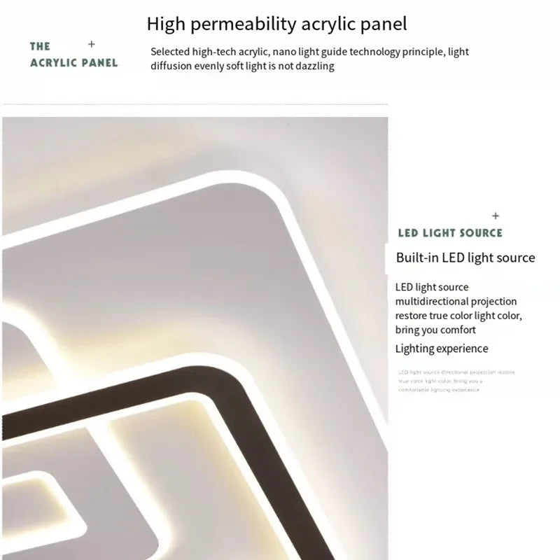 Modern LED Chandelier for Living Dining Bedroom Ceiling Decor Lighting