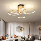 Modern Rings Chandelier for Living Room Dining Bedroom Ceiling Lamp