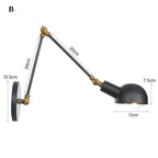 Vintage Loft Adjustable Wall Lamp Black Swing Arm Sconce Wall Lights