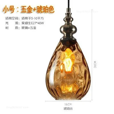 Nordic Water Grain Glass Pendant Lights for Living Room, Kitchen, Restaurant, Bar - Retro Simple Hanging Lamps